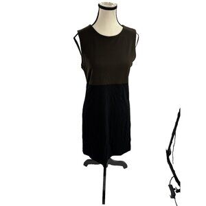 Banana Republic Womens Size 6 Dress Sleeveless Brown Black Colorblock Sheath